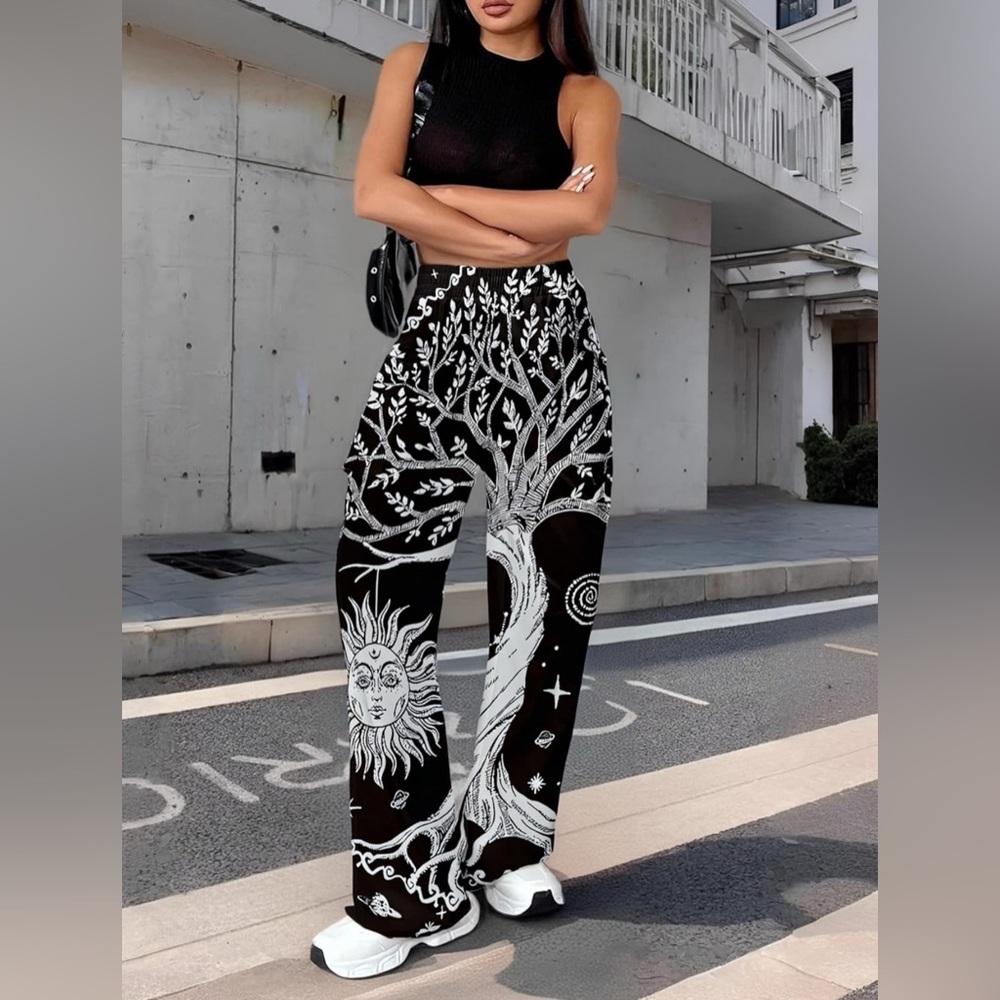 Sun and Moon Pattern Pants NWOT